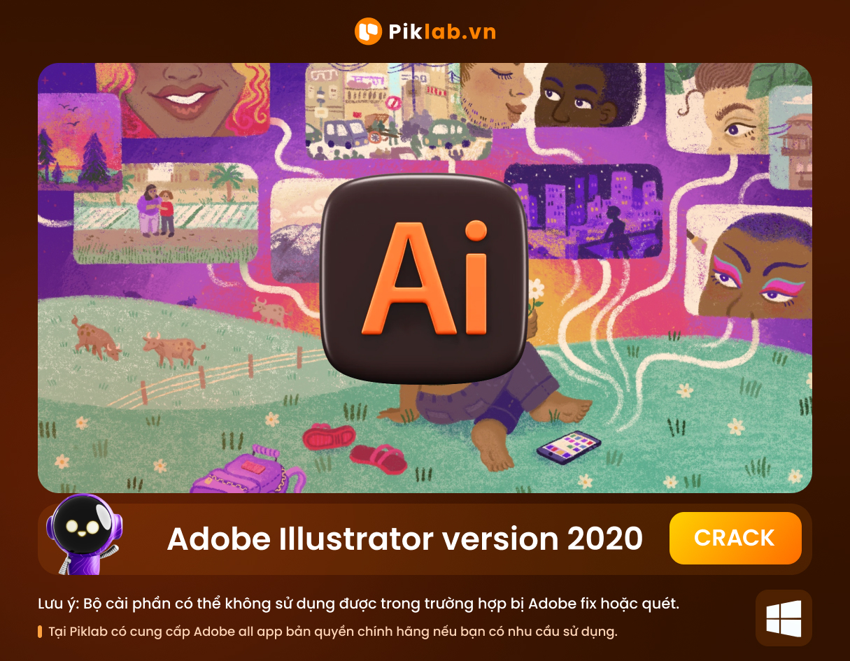 Bộ cài phần mềm miễn phí Adobe Illustrator 2020 crack